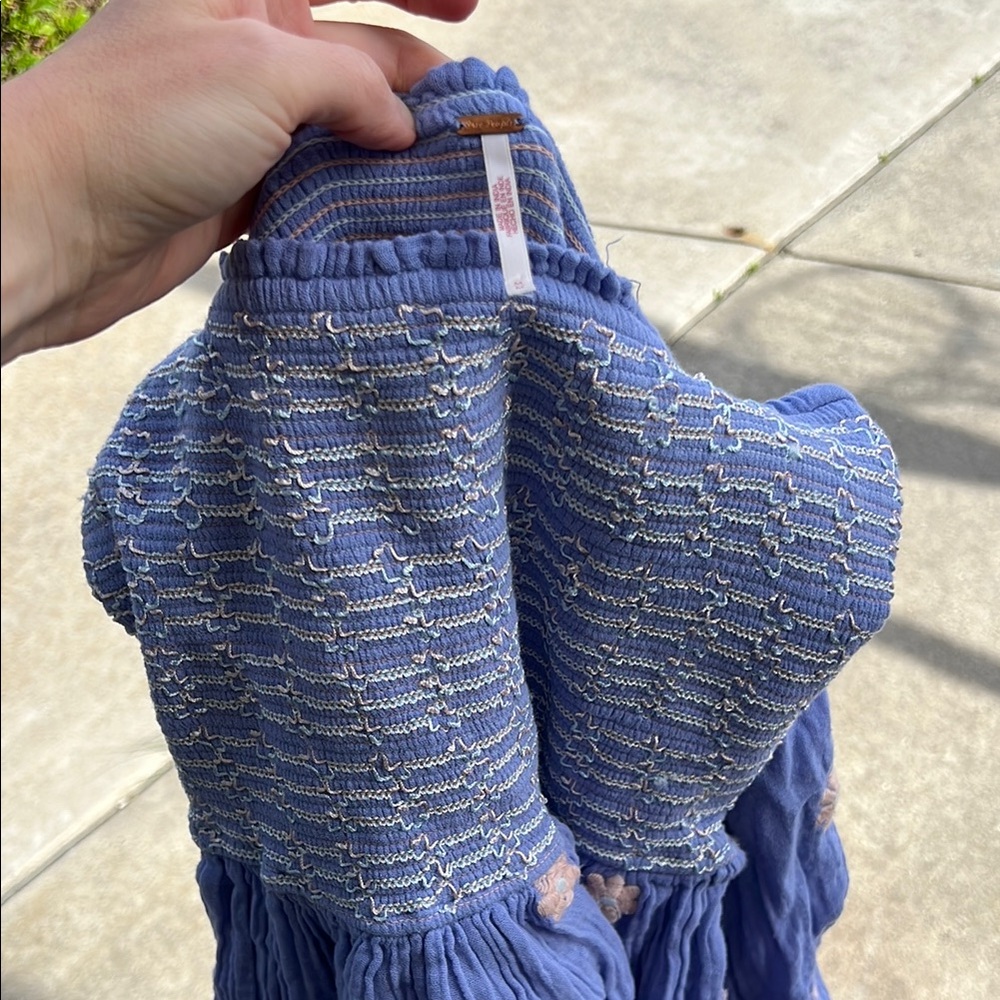 Anthropologie Blue Textured Dress